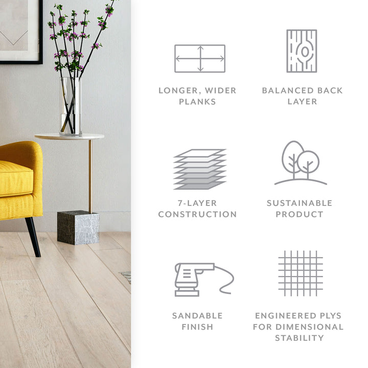 1/2in Engineered Hardwood Flooring — Evening White