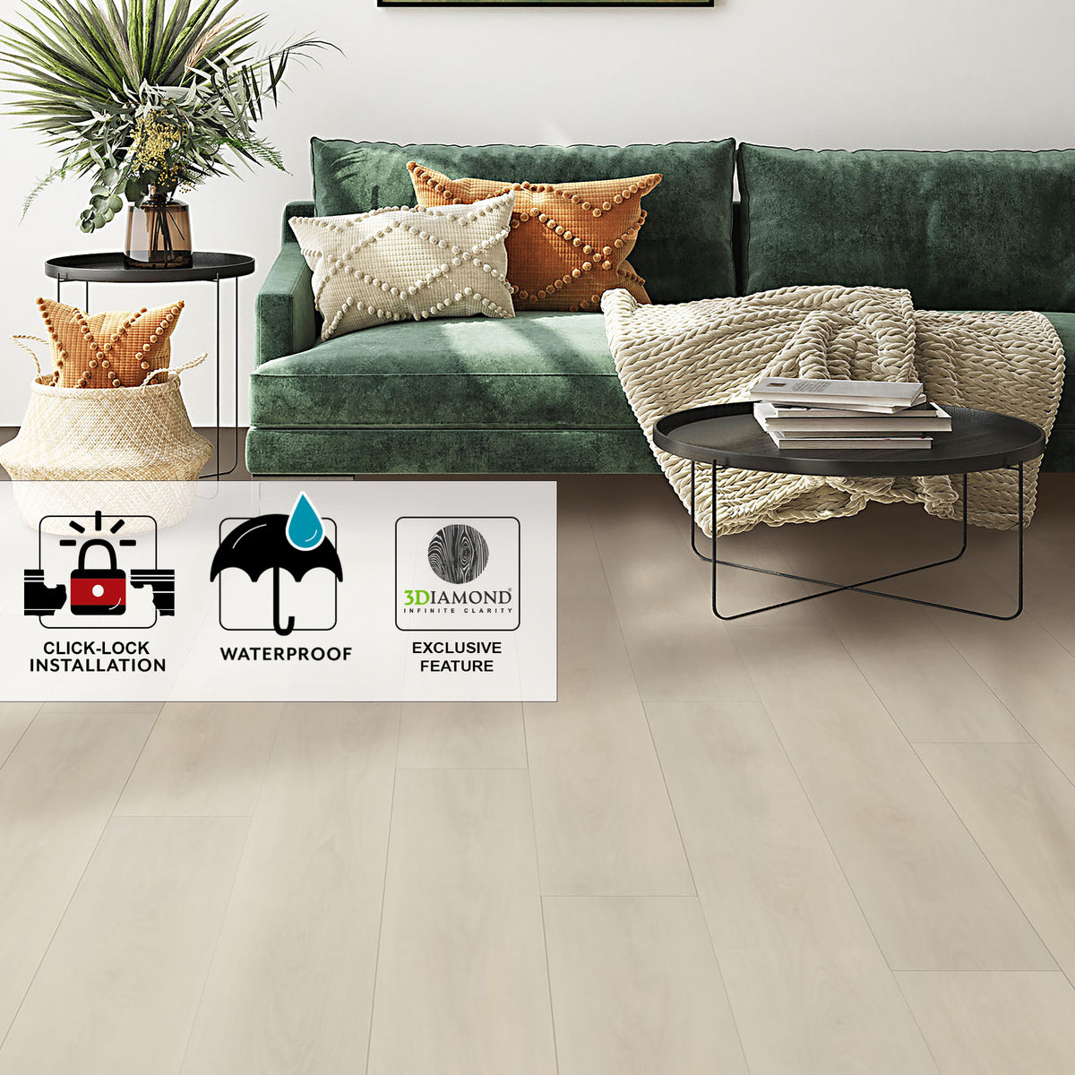 Maverick - room scene with feature icons