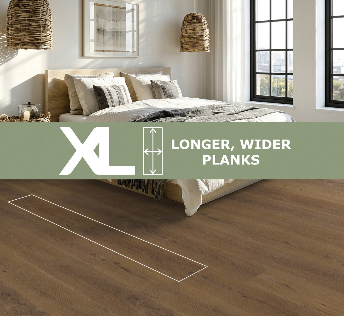 Cognac - XL longer, wider planks in a bedroom