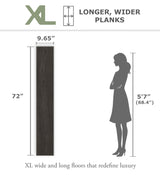 Anthracite - XL plank size diagram, 9.65 in x 72 in